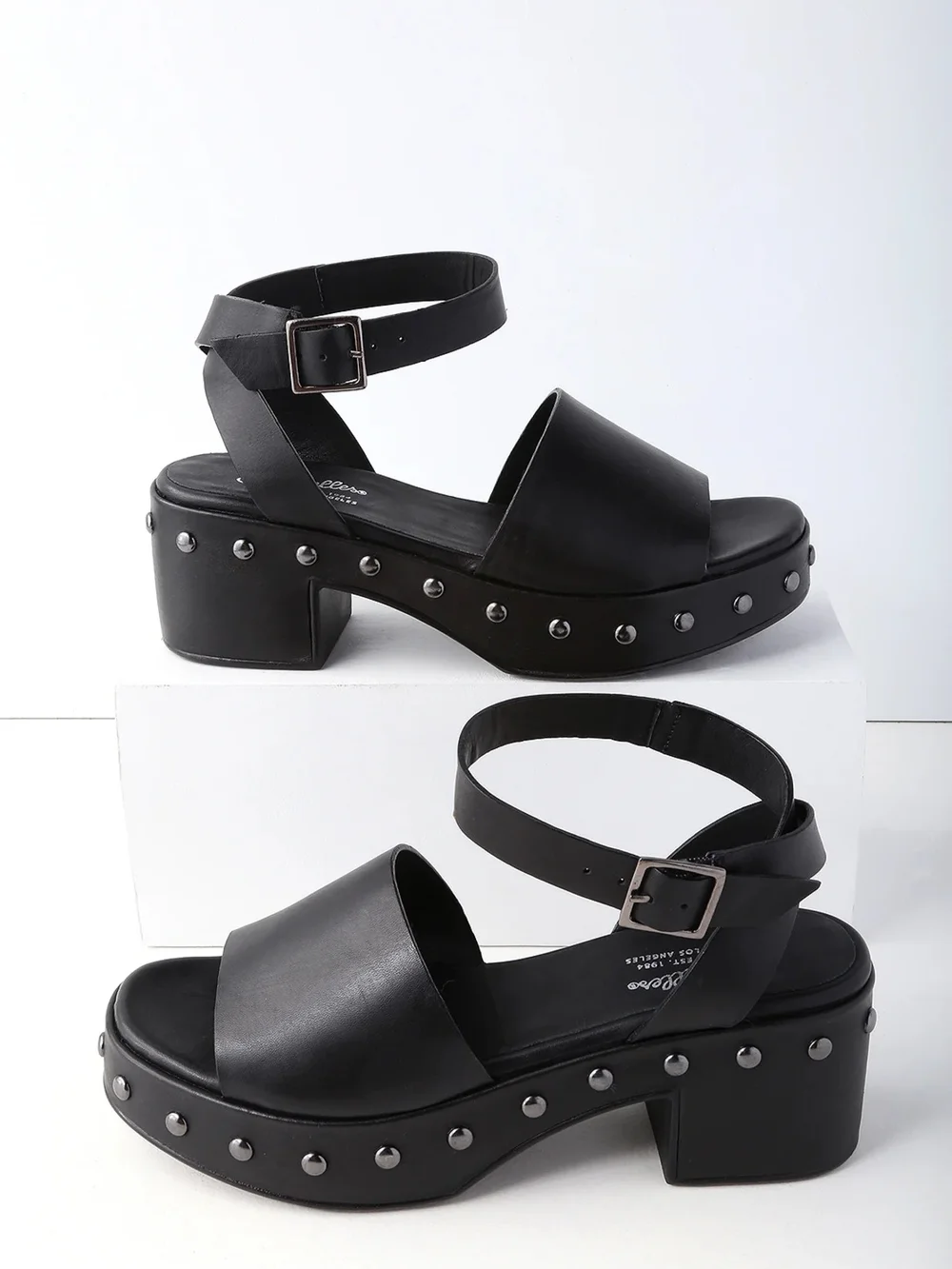 Spare Moments Black Leather Platform Sandals By Seychelles Size 7